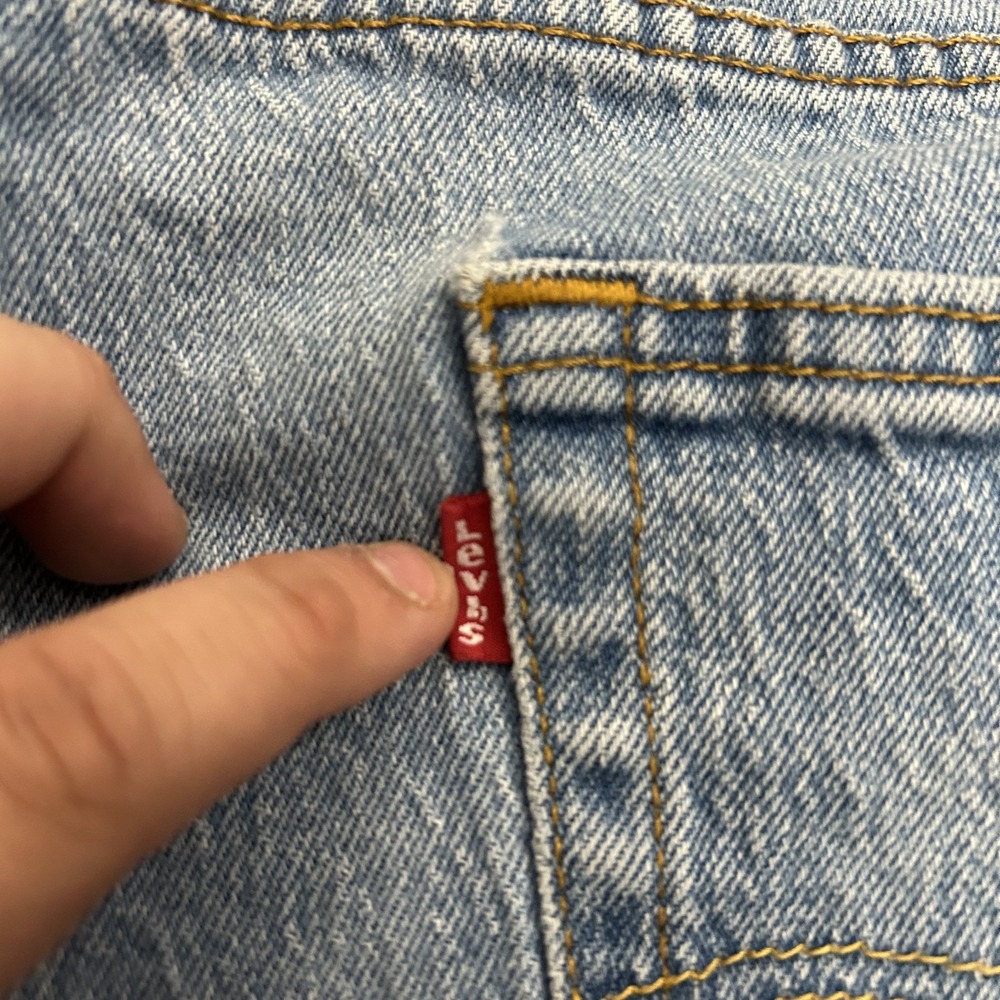 Levis Jeans Mens 34x30 Blue Denim 514 Slim Straight Light Wash Stretch American - Picture 12 of 15